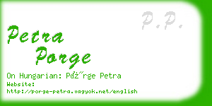 petra porge business card